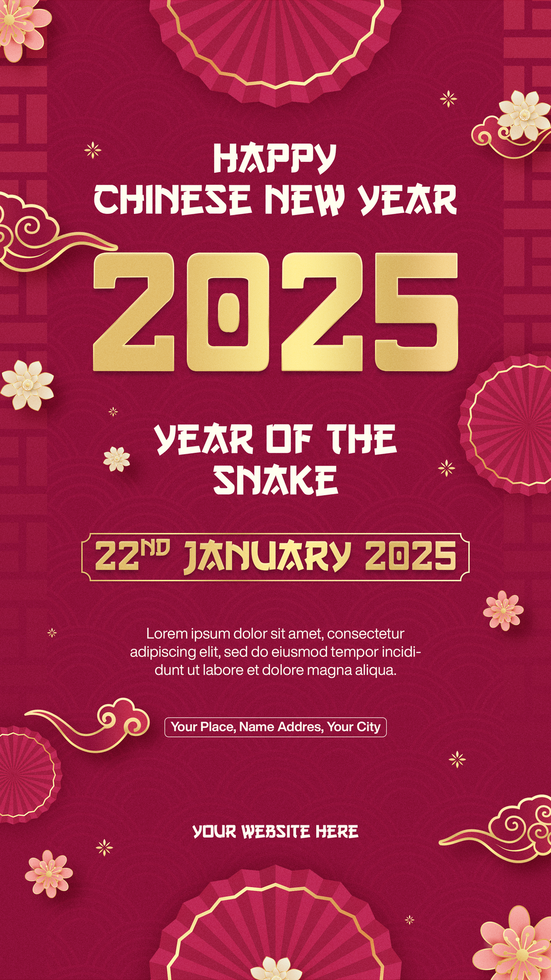 Chinese New Year Poster For Social Media Story Template Design psd