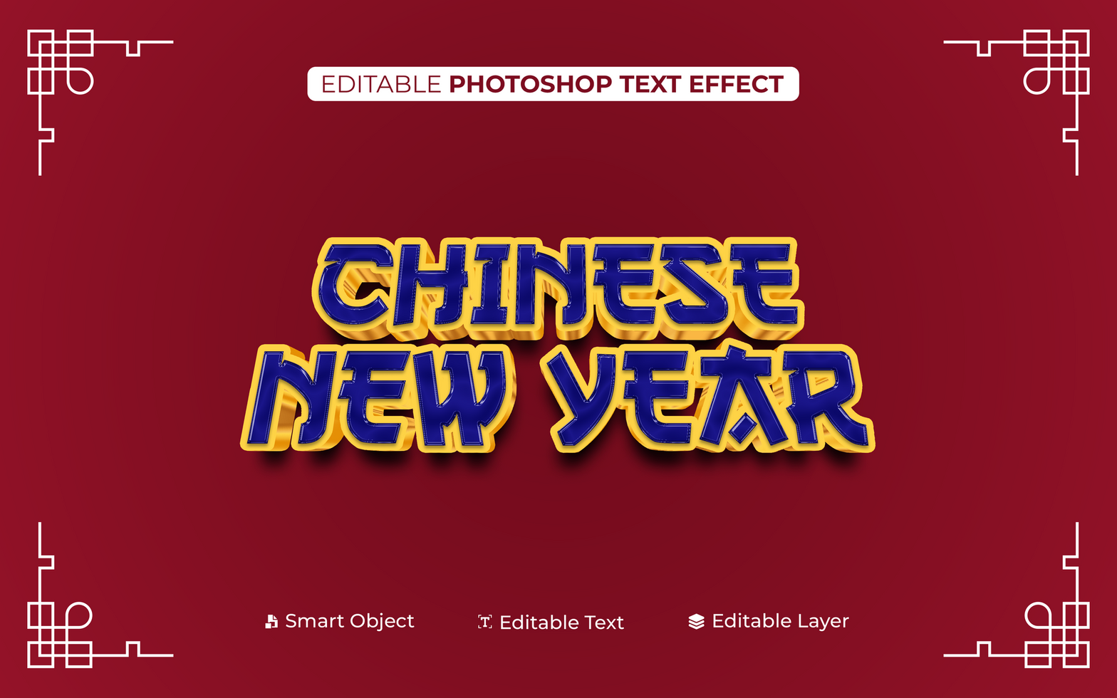 3D Editable Chinese New Year Text Effect psd