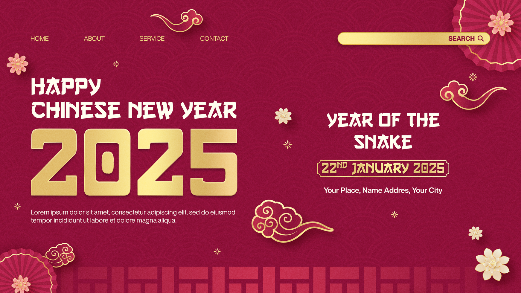 Chinese New Year Poster For Landing Page Template Design psd