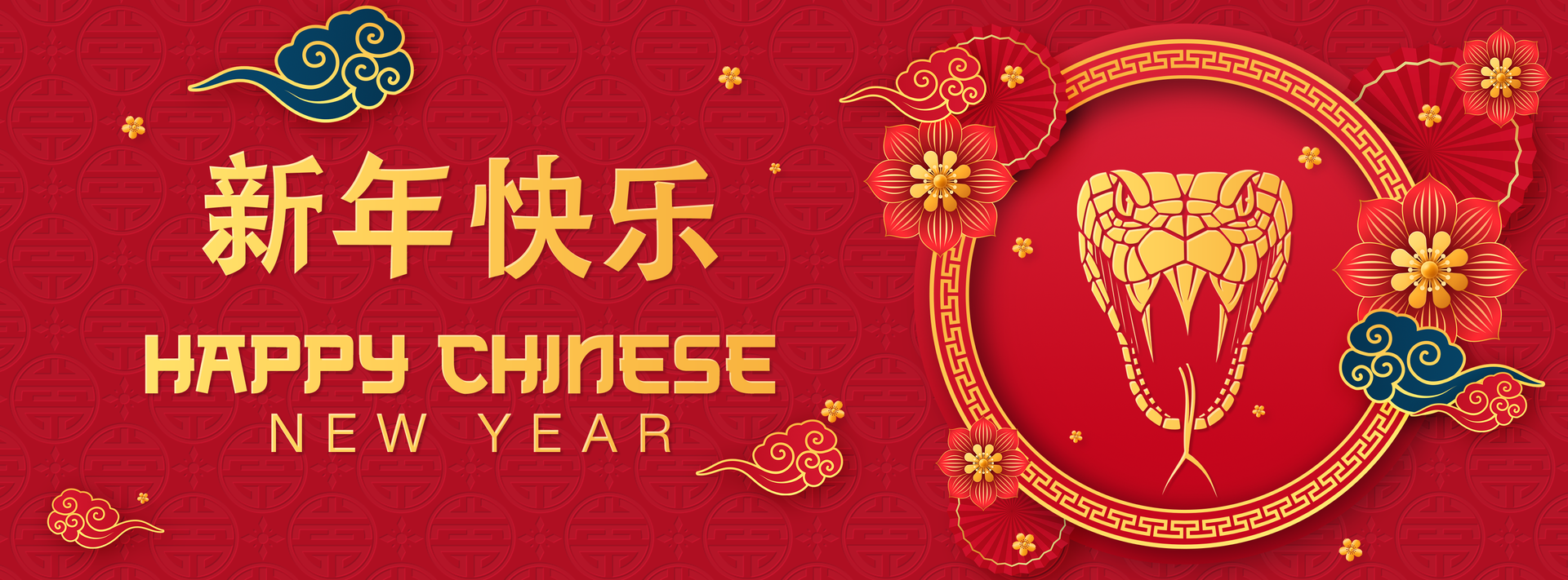 Happy Chinese New Year Red Background For Social Media Cover Template Design psd