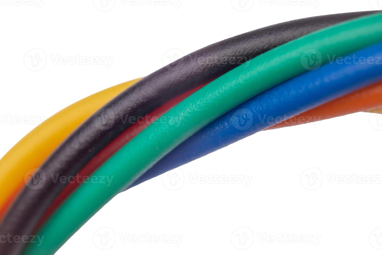 Macro view of colorful insulated wires photo