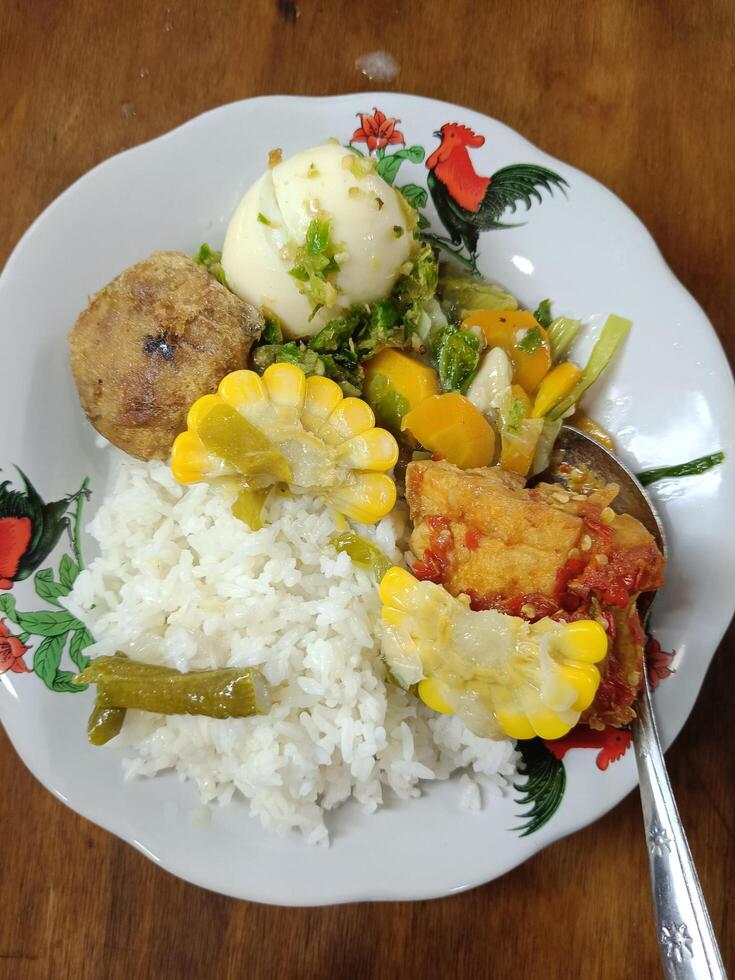 A plate of vegetarian food photo