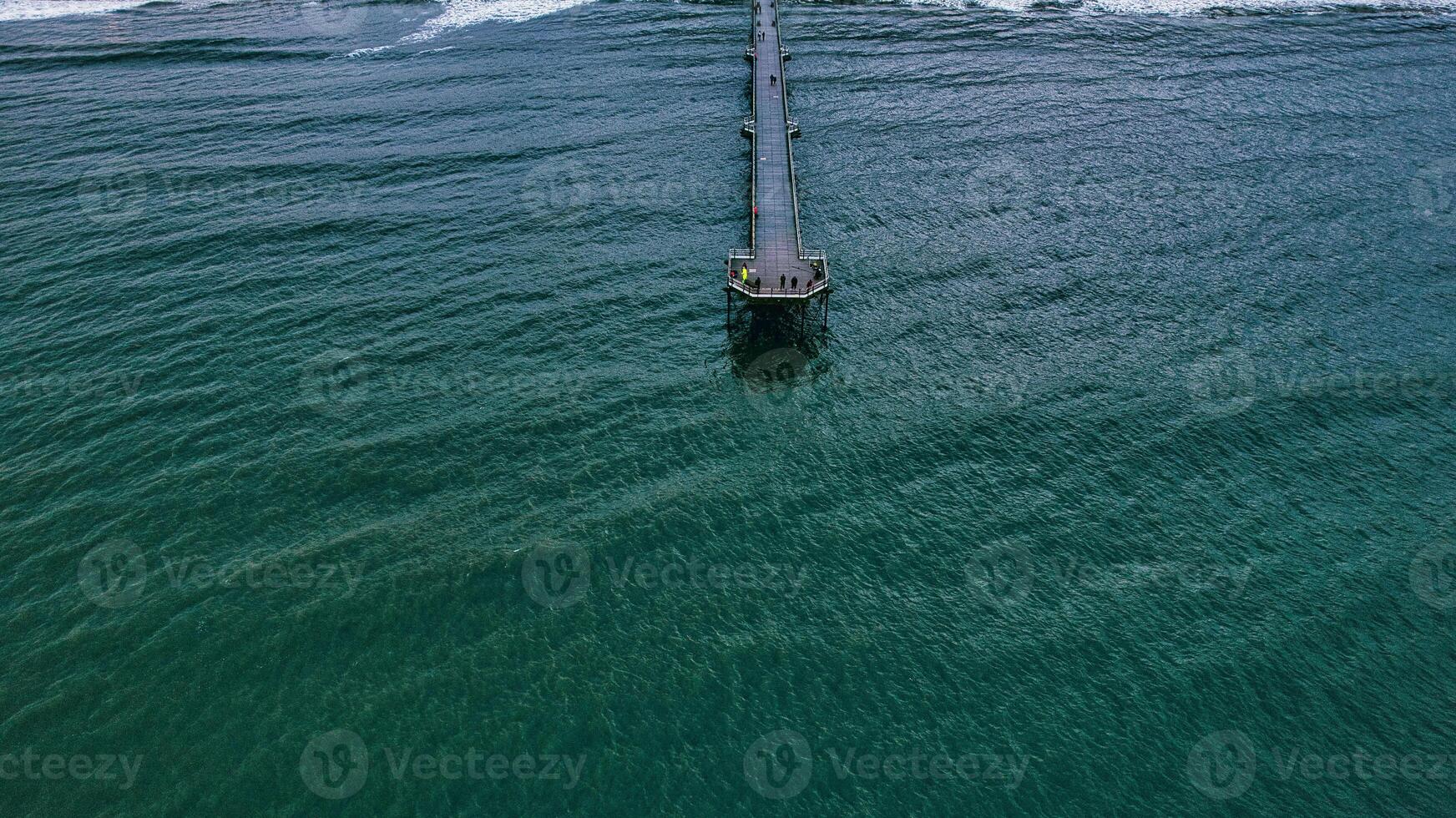Aerial View of Ocean Pier with People photo