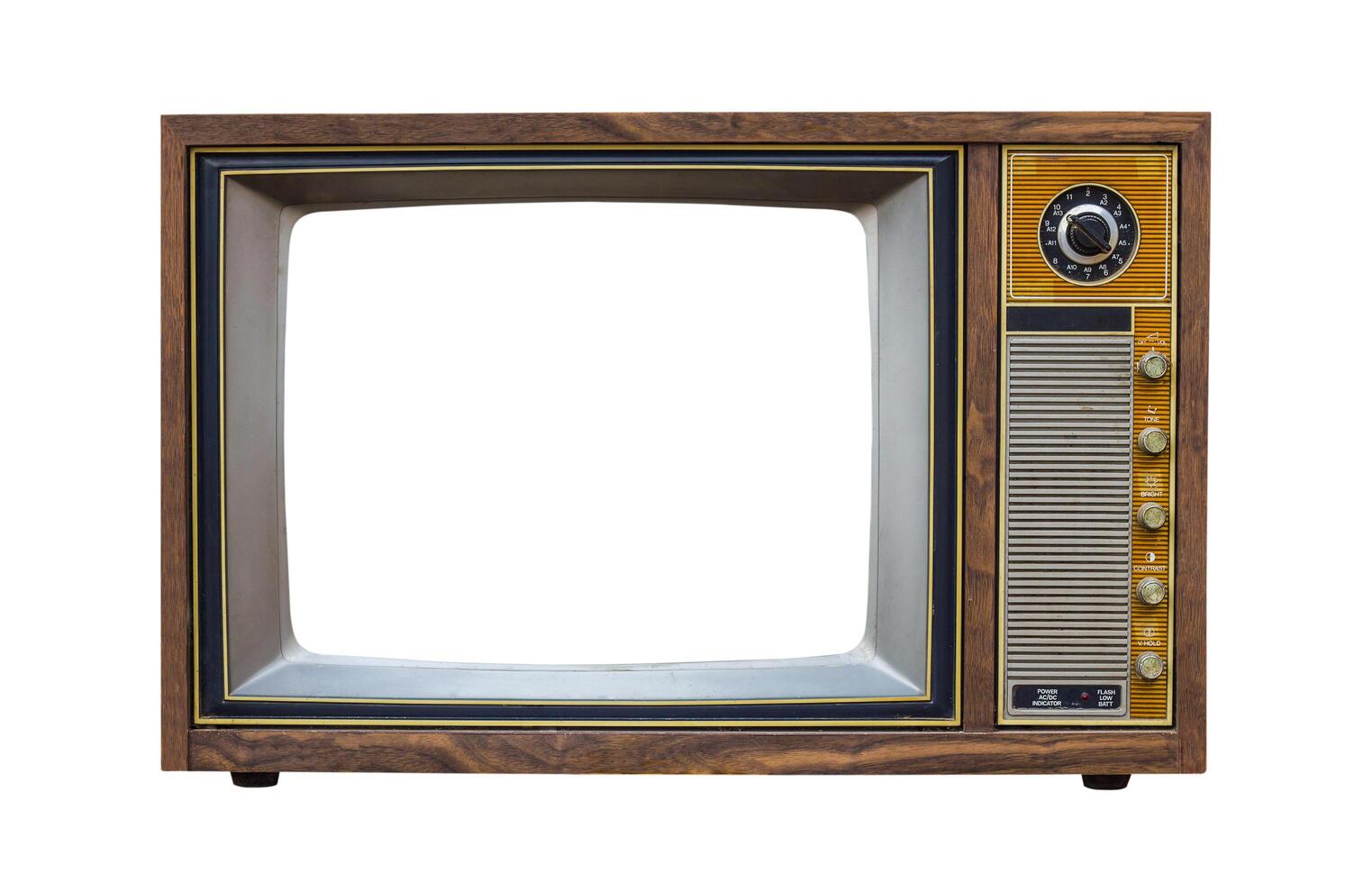 Vintage television on white background photo
