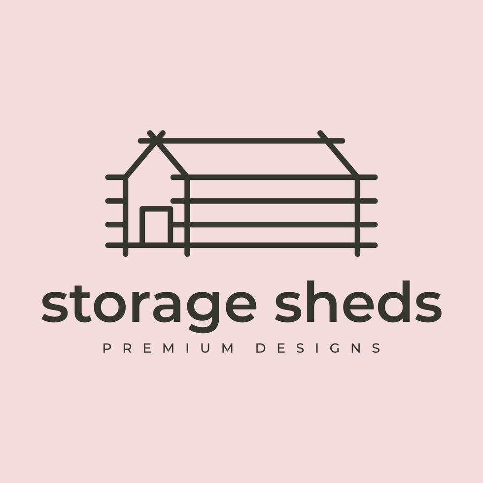 storage sheds minimal logo illustration design, warehouse logo design vector