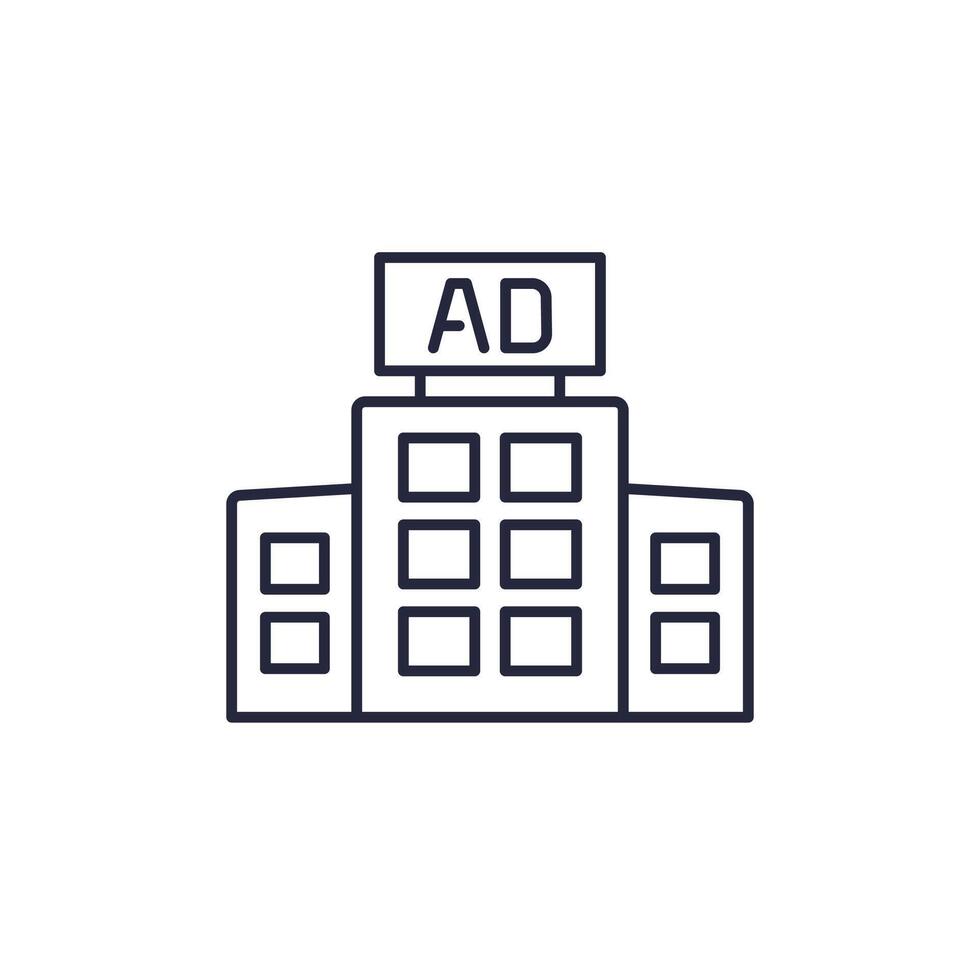Rooftop advertising line icon on white vector
