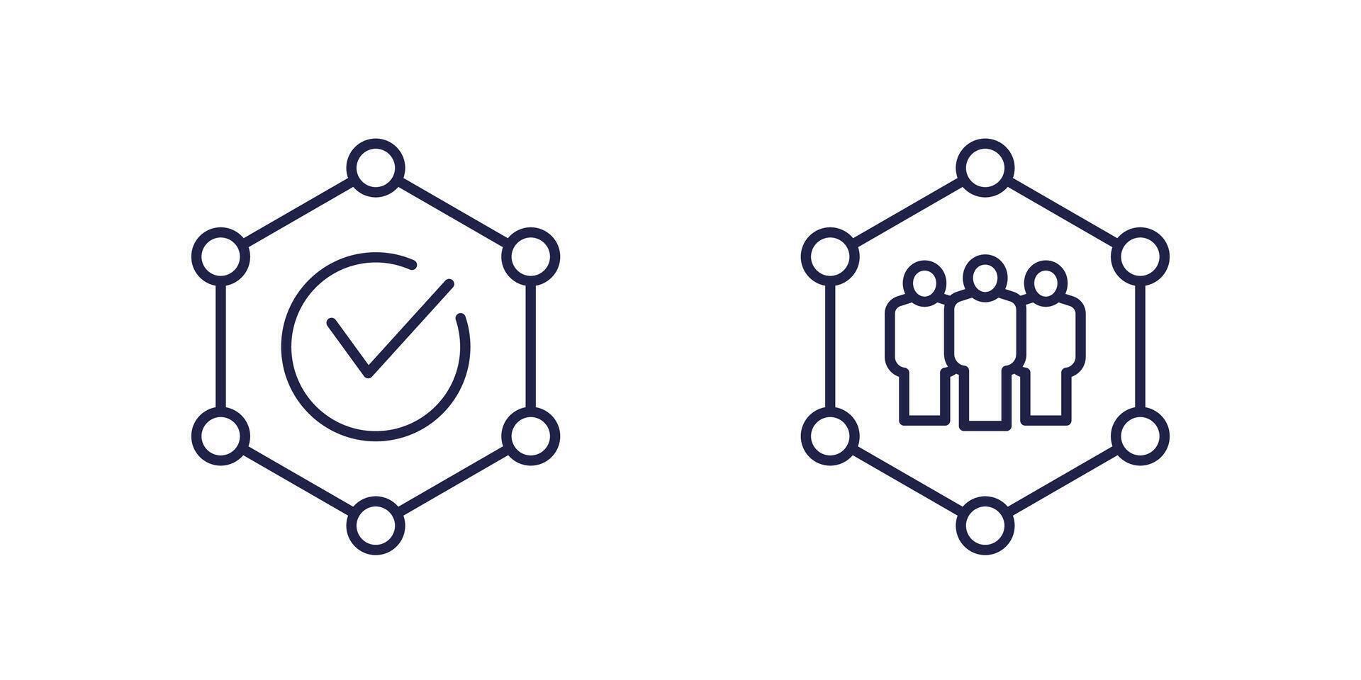 integrity line icons on white vector