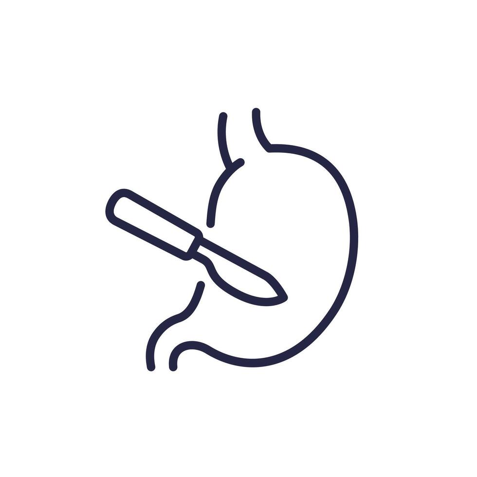 gastric surgery line icon on white vector
