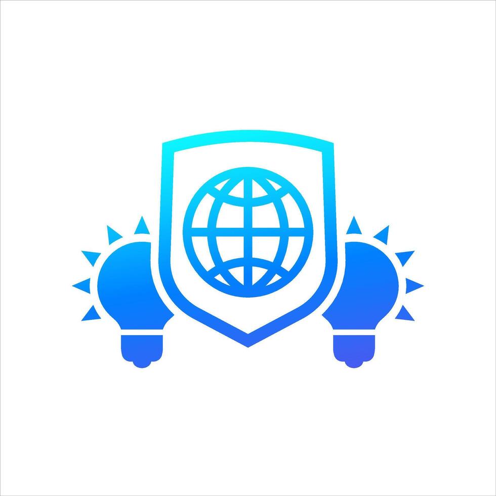 global patent protection icon on white vector