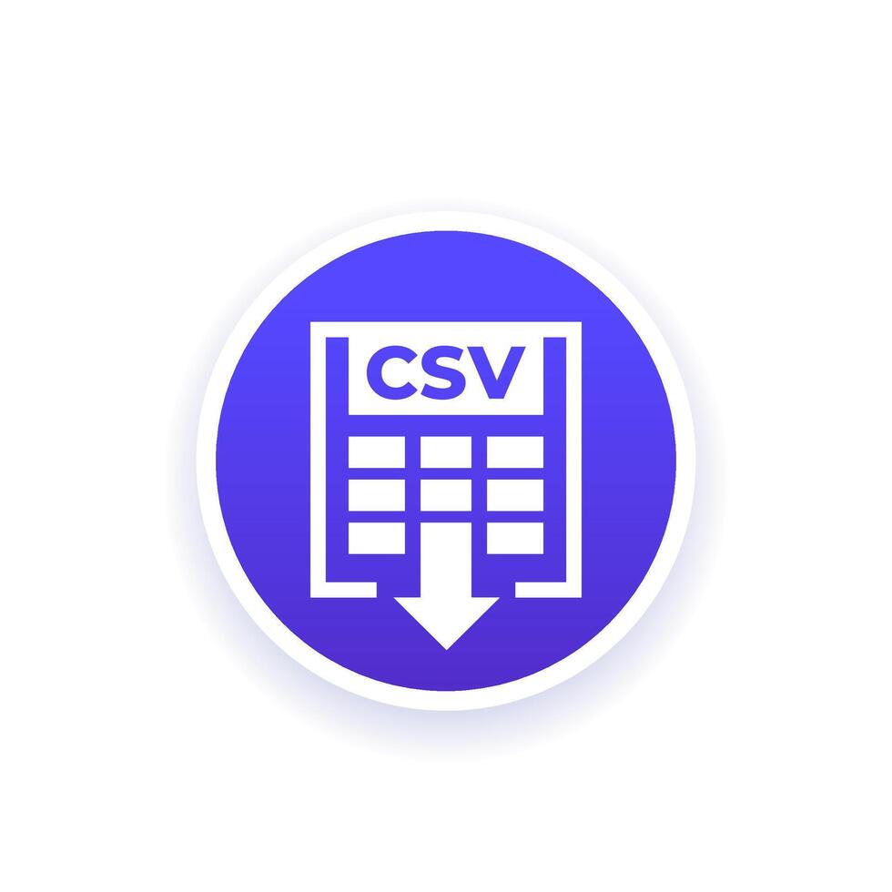 csv file download icon, design vector