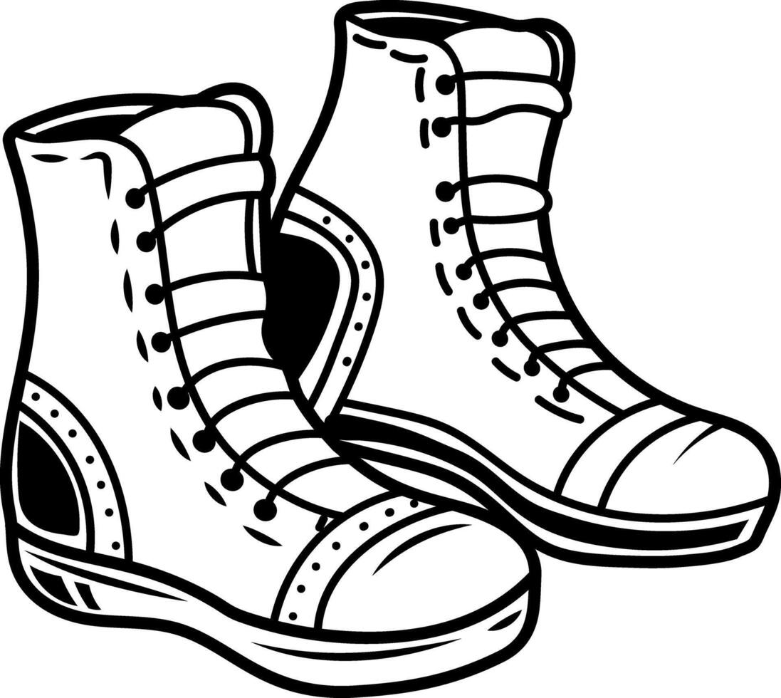 Wrestling shoes icon in doodle style vector