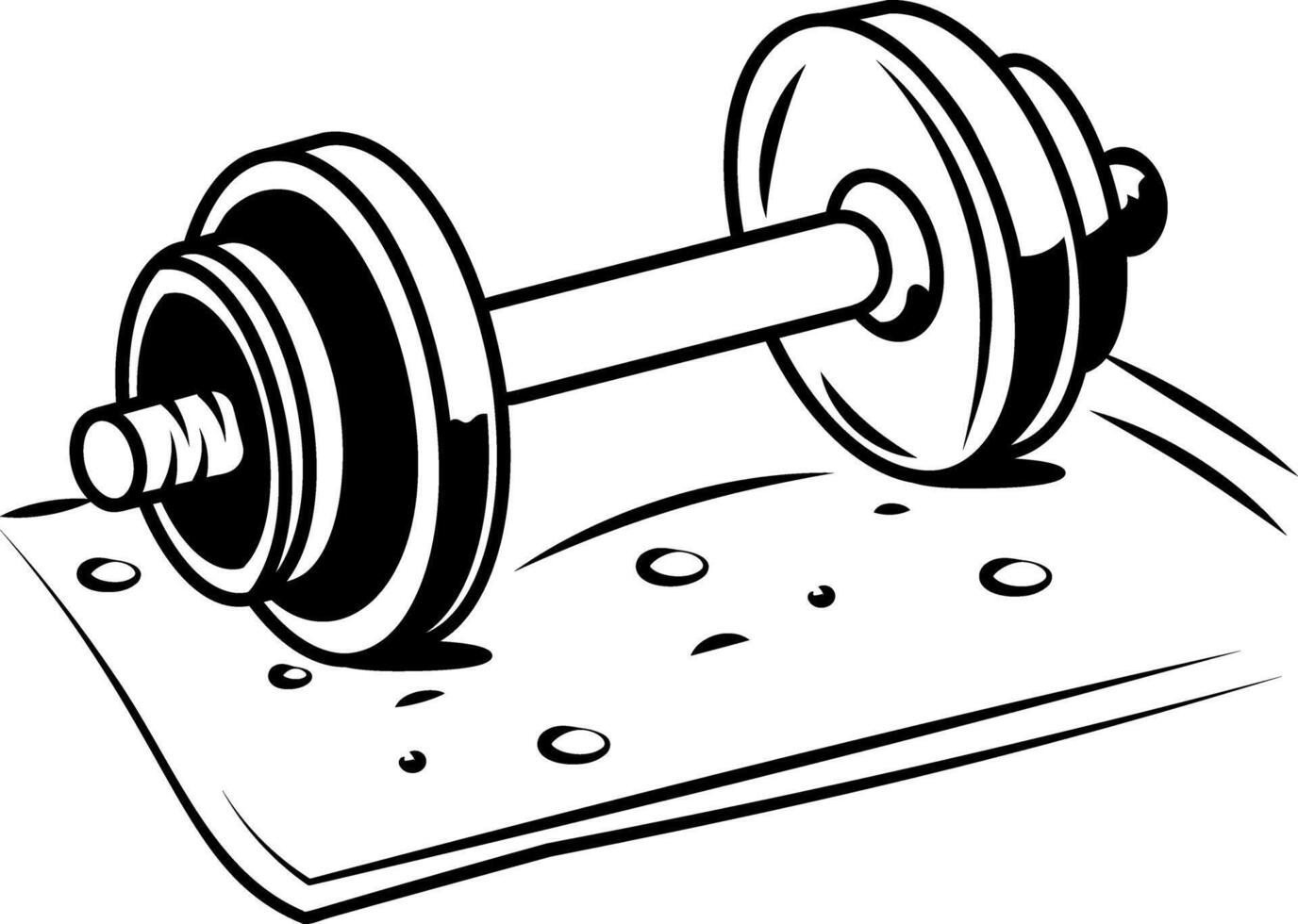 Gym dumbbell icon in doodle style vector