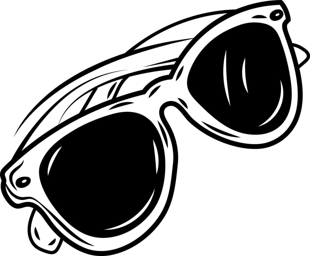 Sunglasses icon in hand drawn style vector