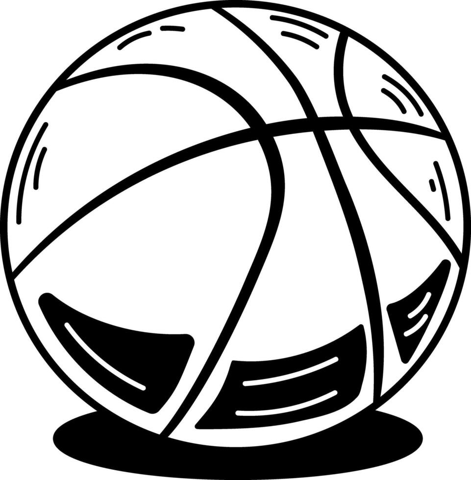 Basketball icon in hand drawn style vector