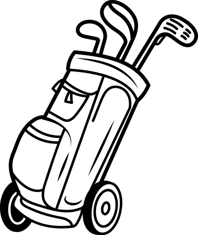 Golf bag icon in hand drawn style vector