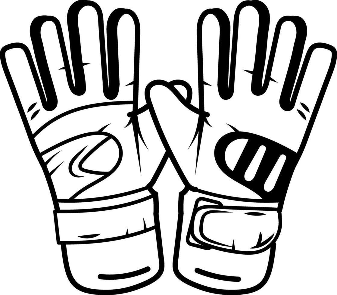 A doodle style icon of goalkeeper gloves vector