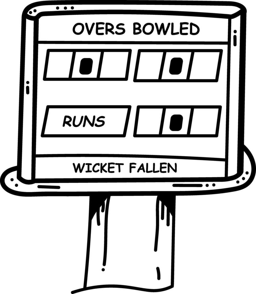 A sketchy style icon of match scoreboard vector