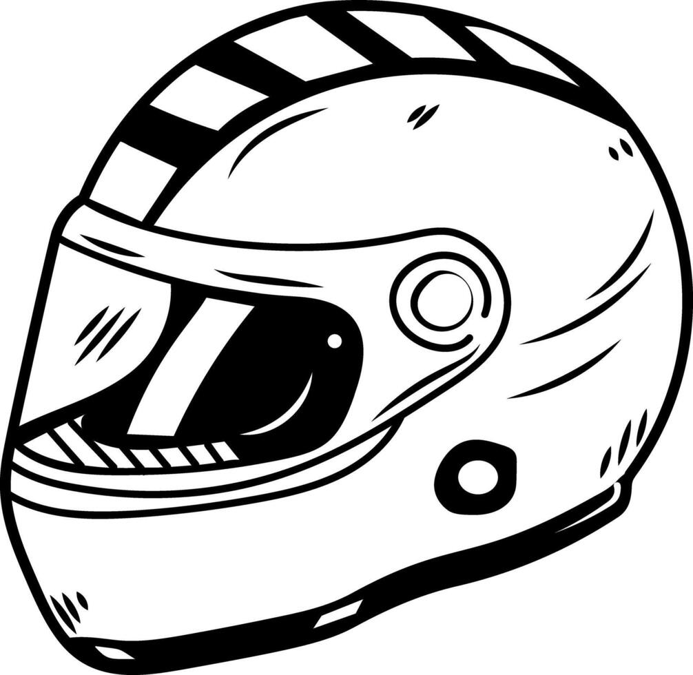 Racing helmet iconic doodle style vector