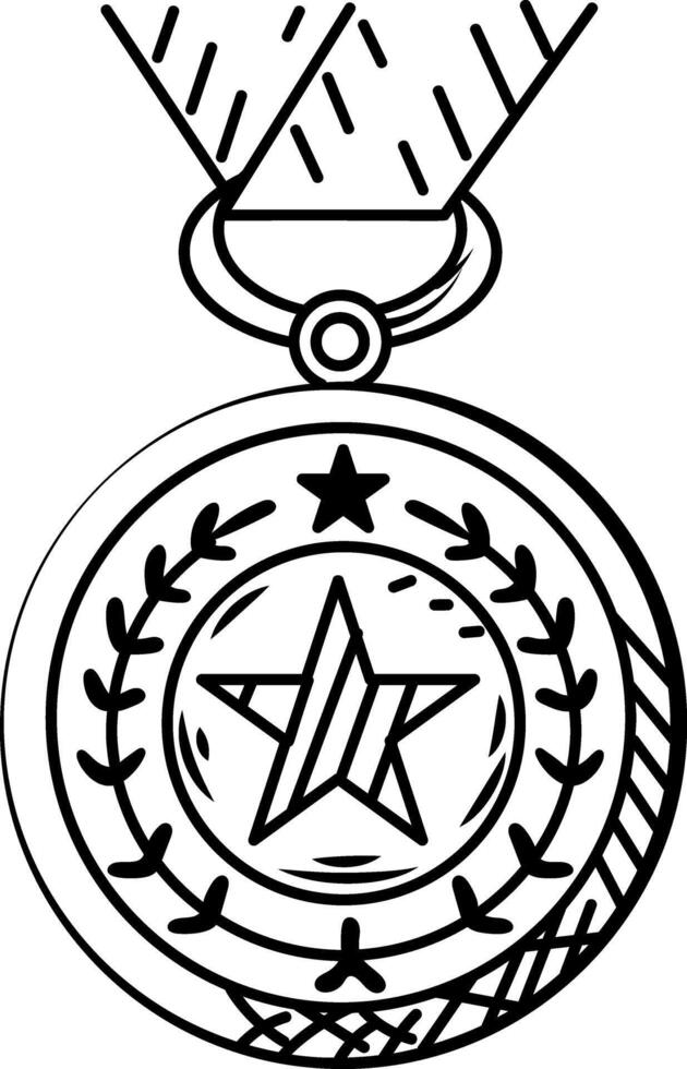 Winner medal icon in hand drawn style vector