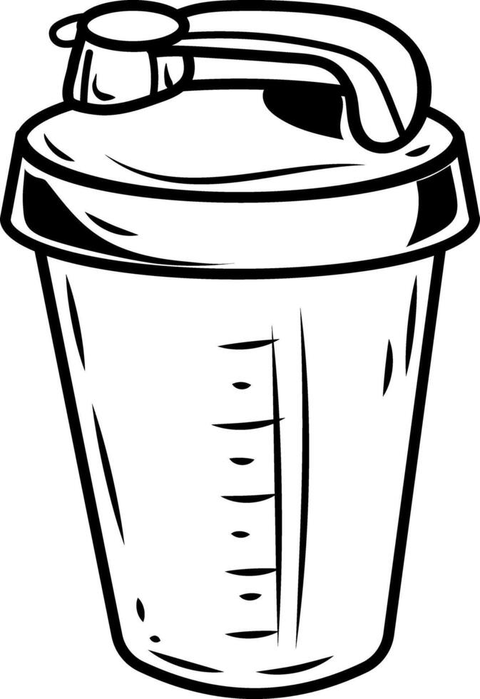 Protein shaker icon in sketchy style vector