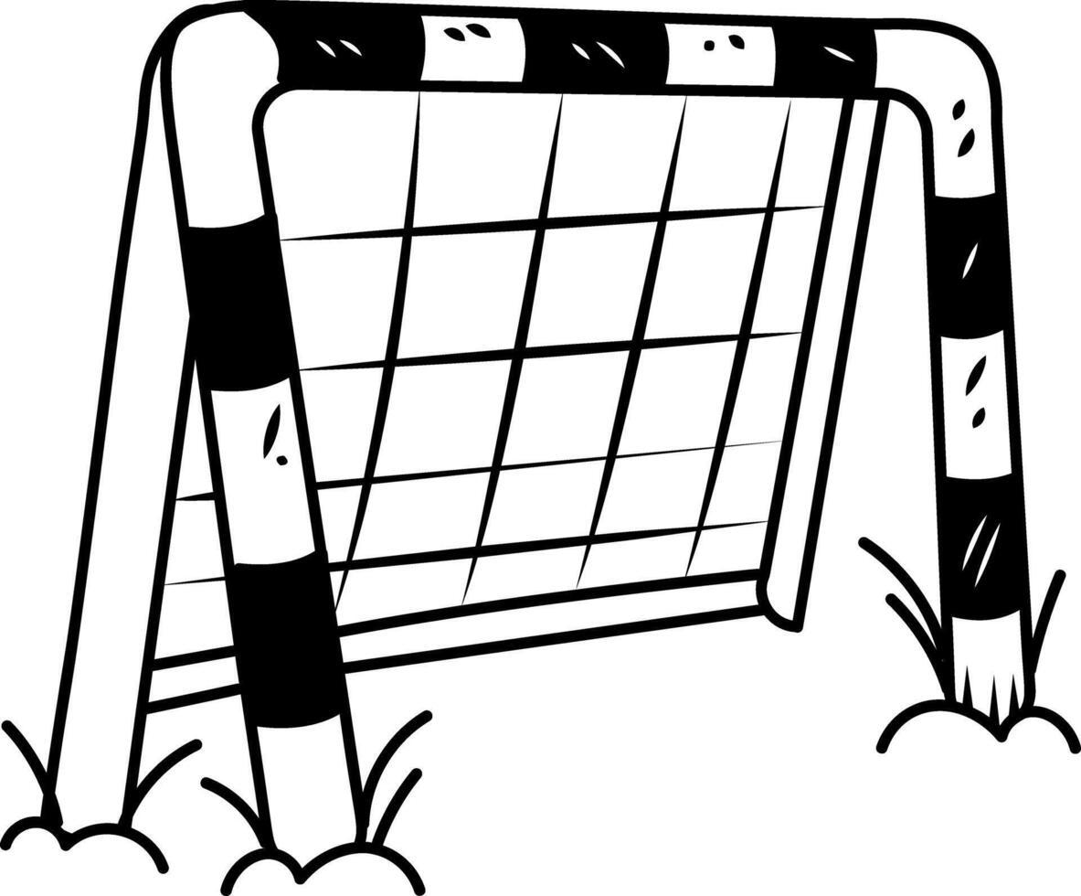 Goal post icon in hand drawn style vector