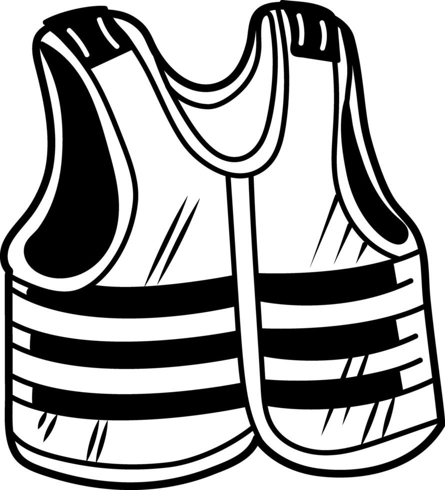A sketchy icon of reflective vest vector