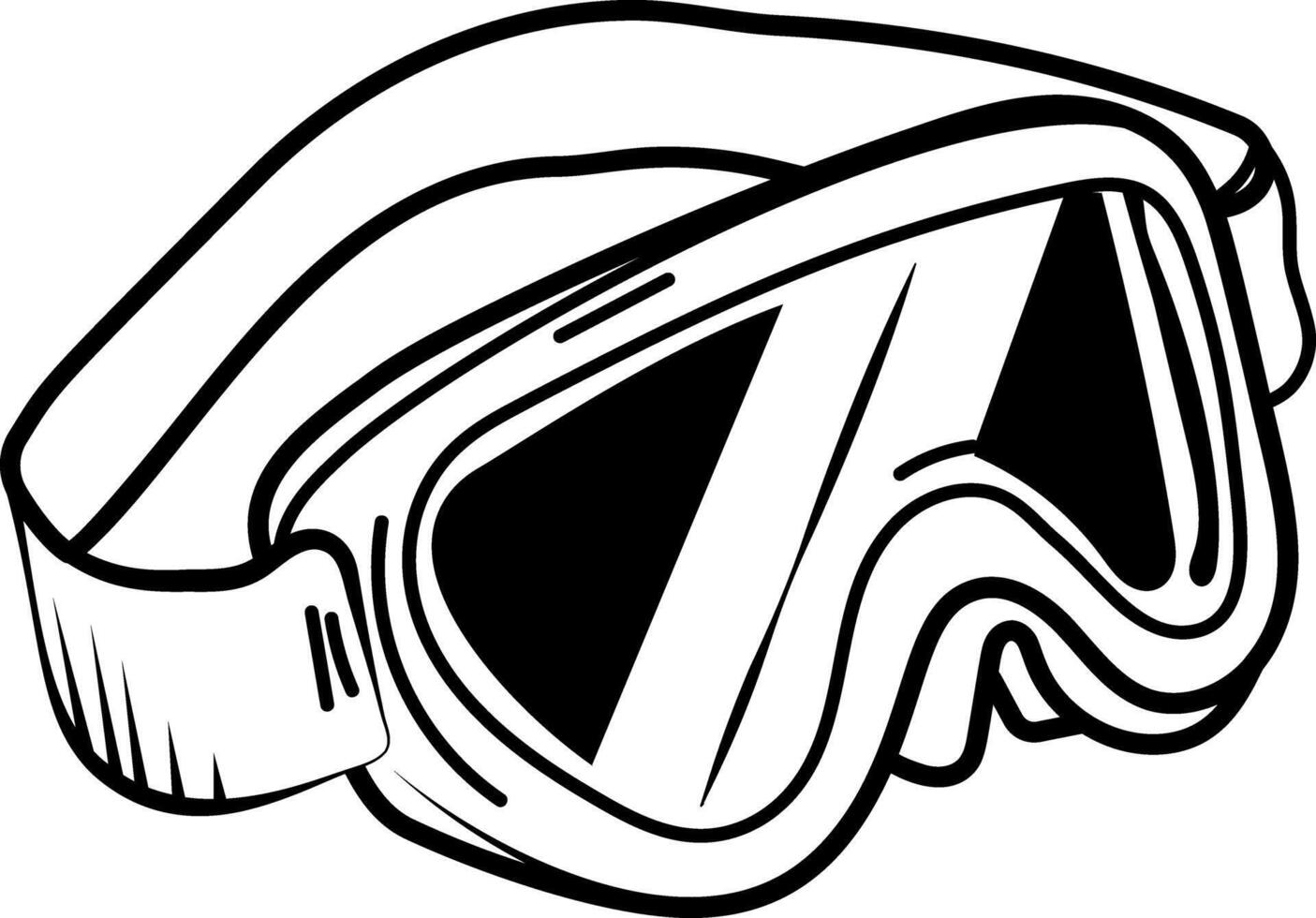 Ski goggles icon in doodle style vector