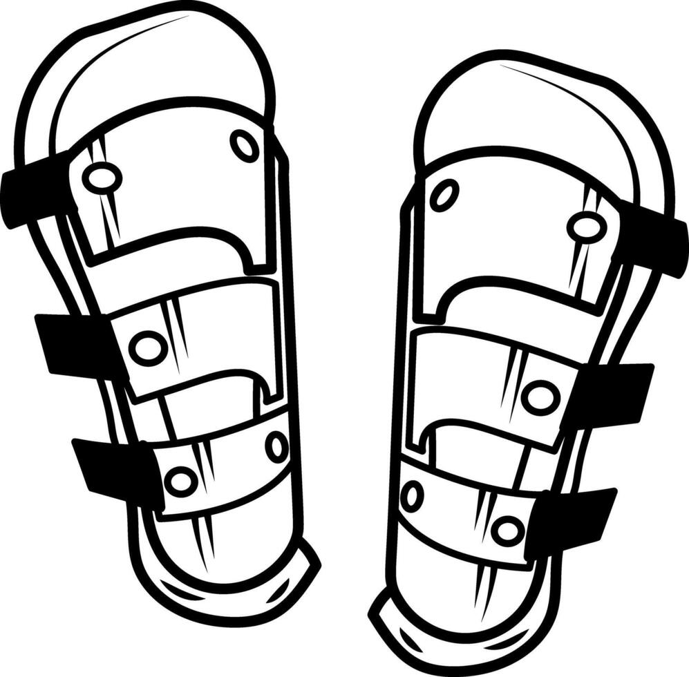 Shin guards icon in hand drawn style vector