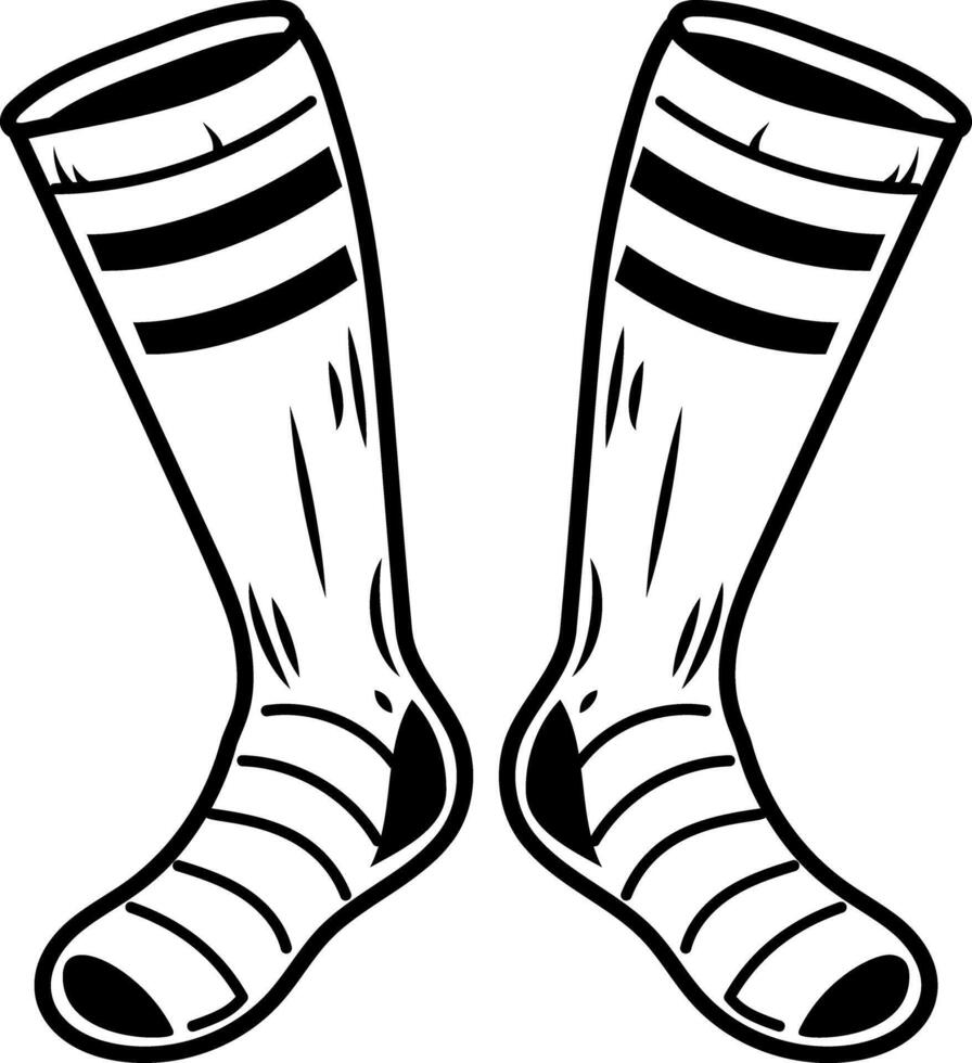 A sketchy style icon of soccer socks vector