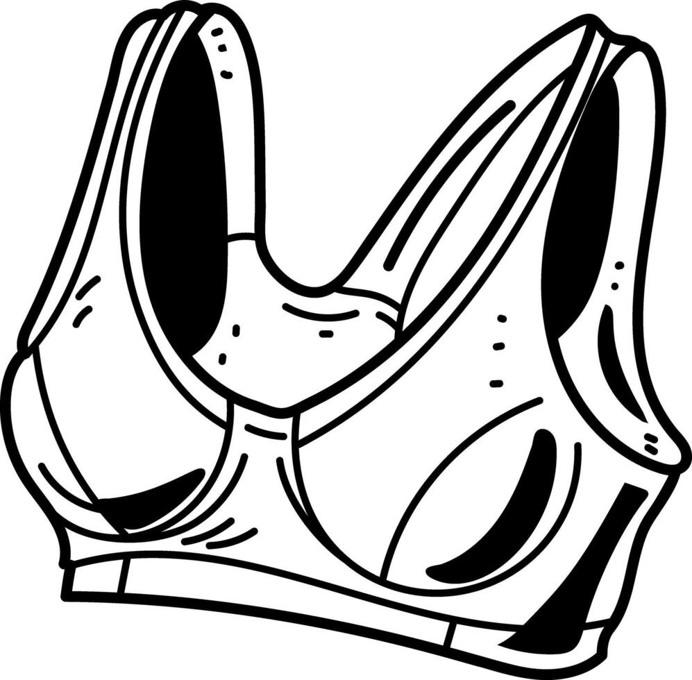Sports bra icon in hand drawn style vector
