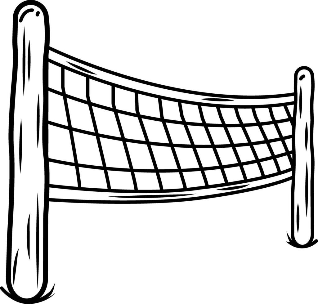 Volleyball net icon in sketchy style vector