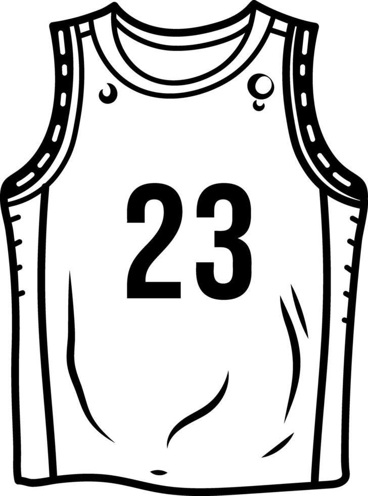 Basketball jersey icon in hand drawn style vector
