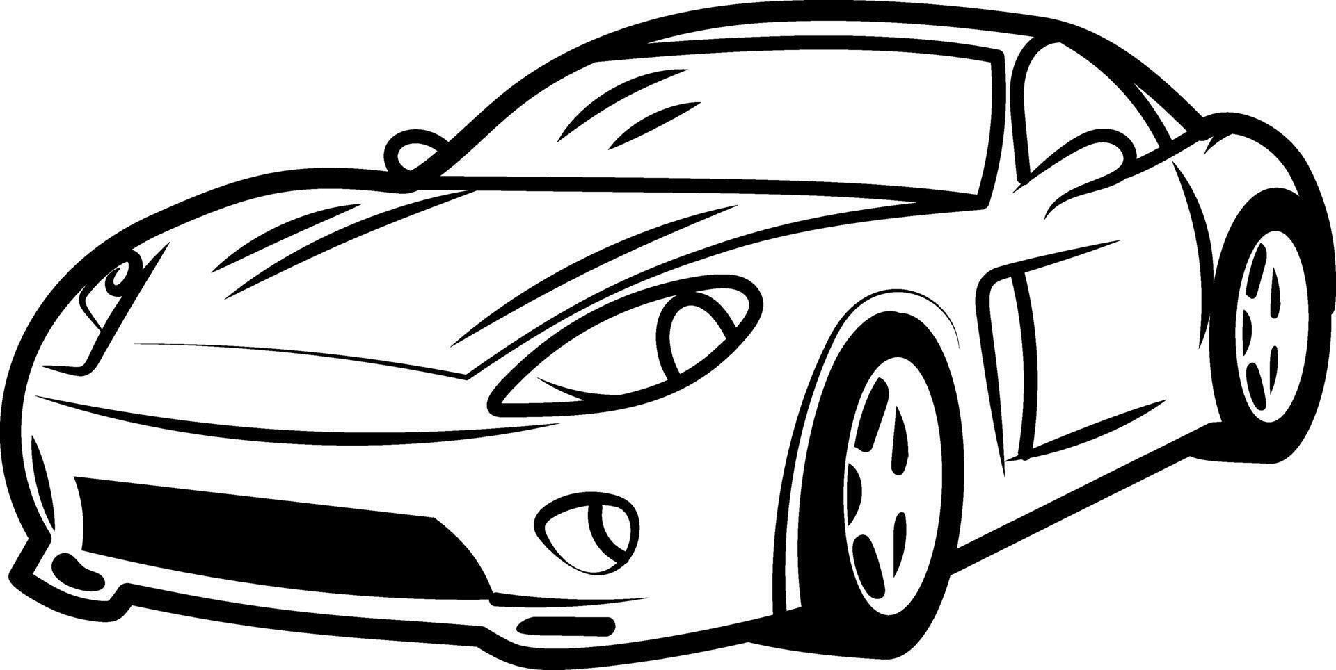 Sports car icon in doodle style vector