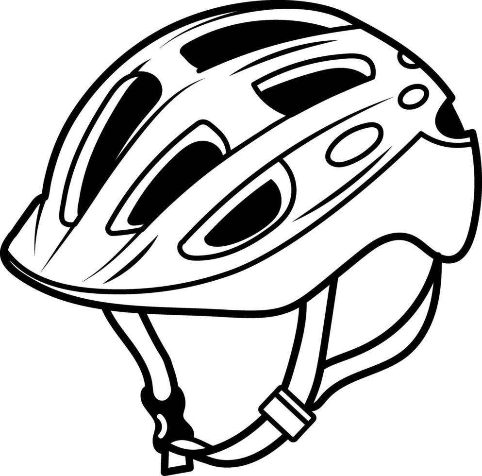 A hand drawn icon of cycling helmet vector