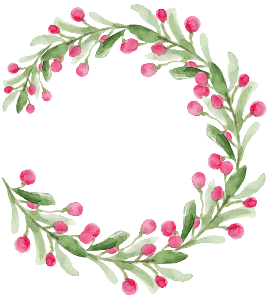 Watercolor christmas wreath png
