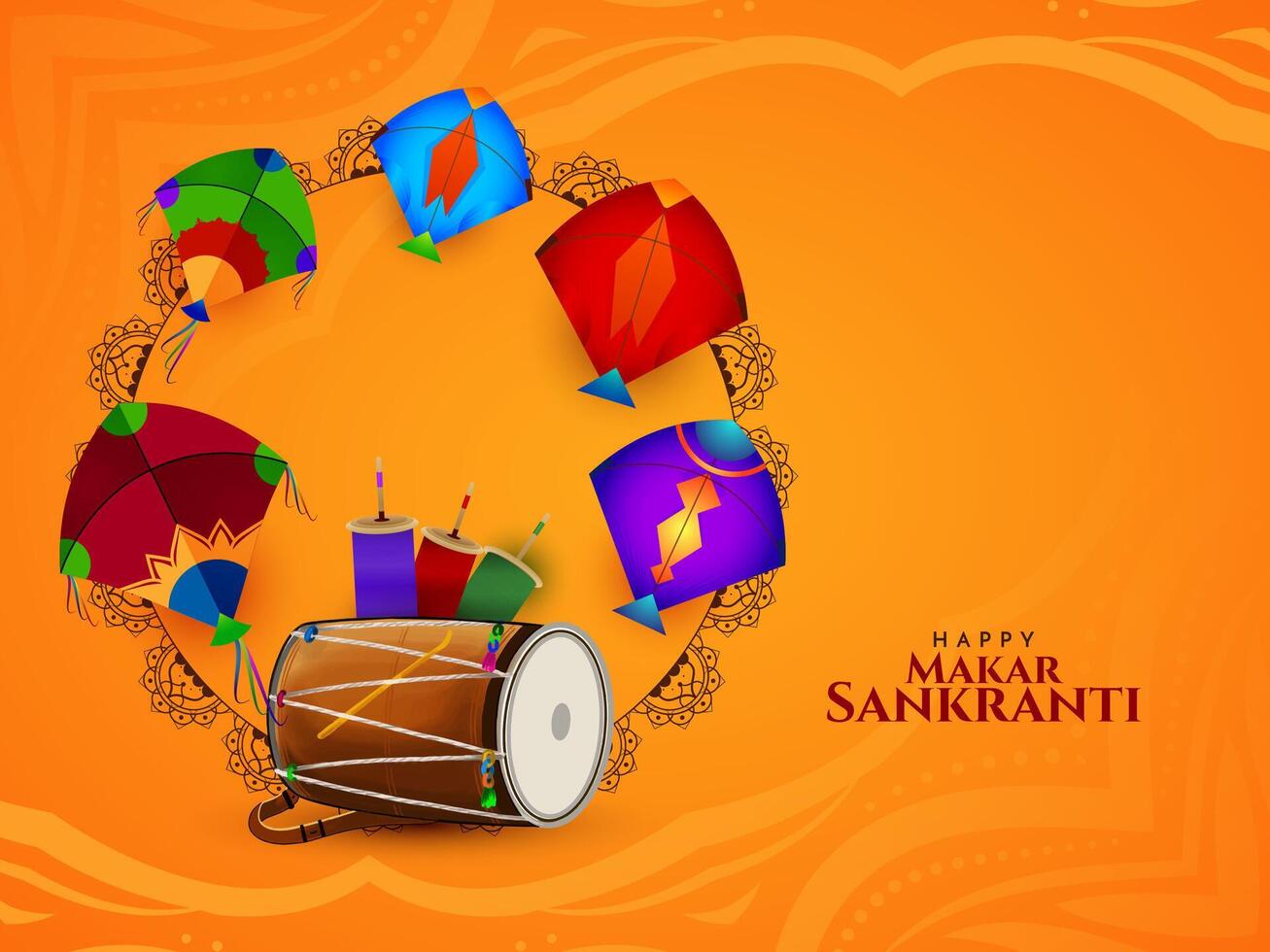 Happy Makar Sankranti Indian festival modern celebration background vector