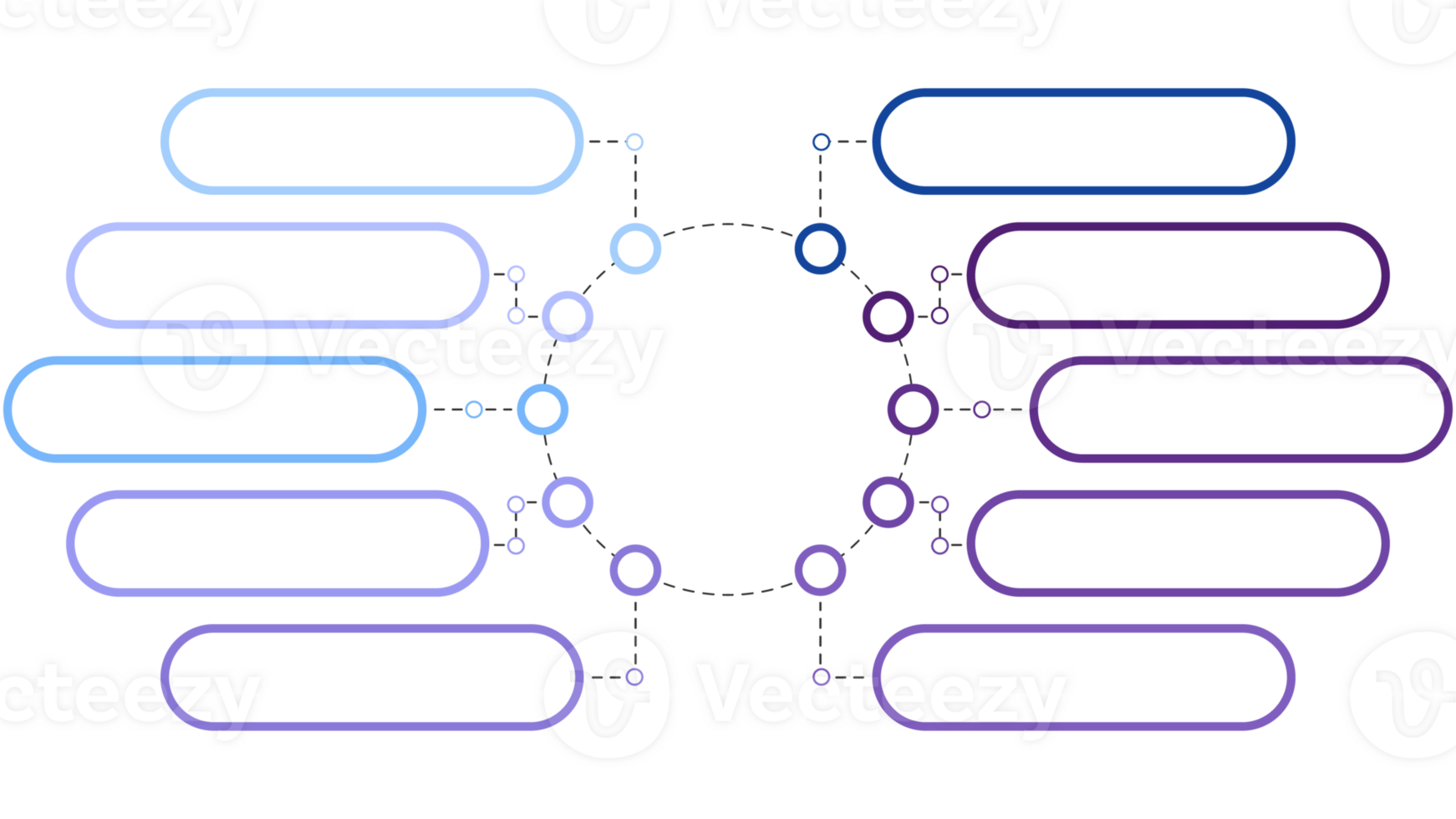 Blue tone circle infographic with 10 steps, process or options. Presentation slide template. png