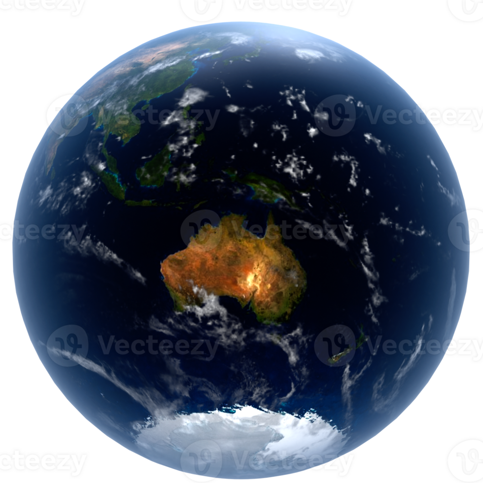 Planet earth showing oceania continent png
