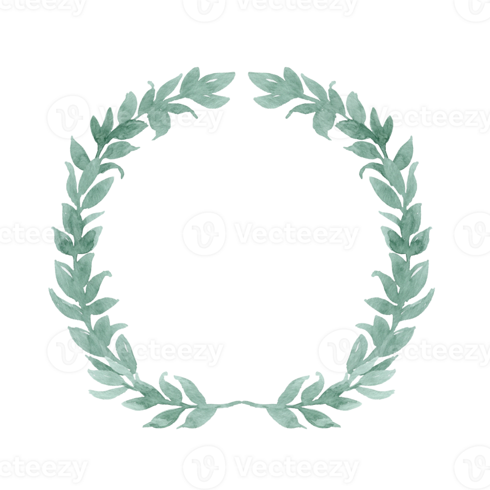 aquarelle wreath with green branches png