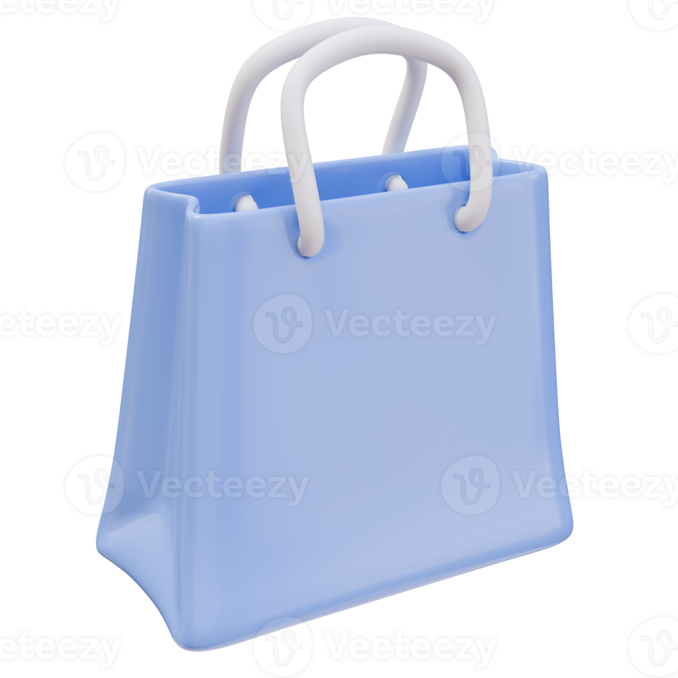3D Rendering Blue Shopping Bag png