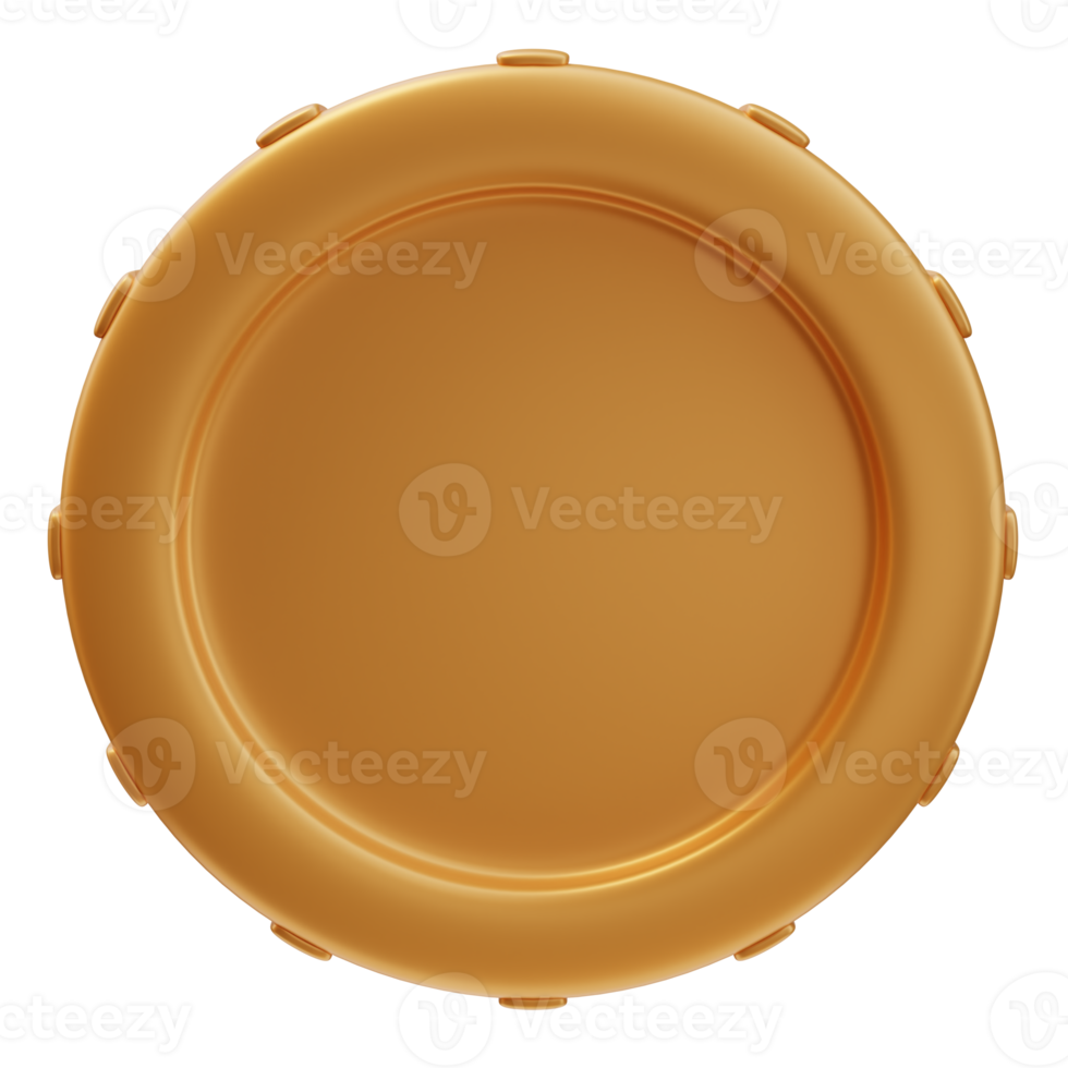 3D Rendering Golden Coin Front View png