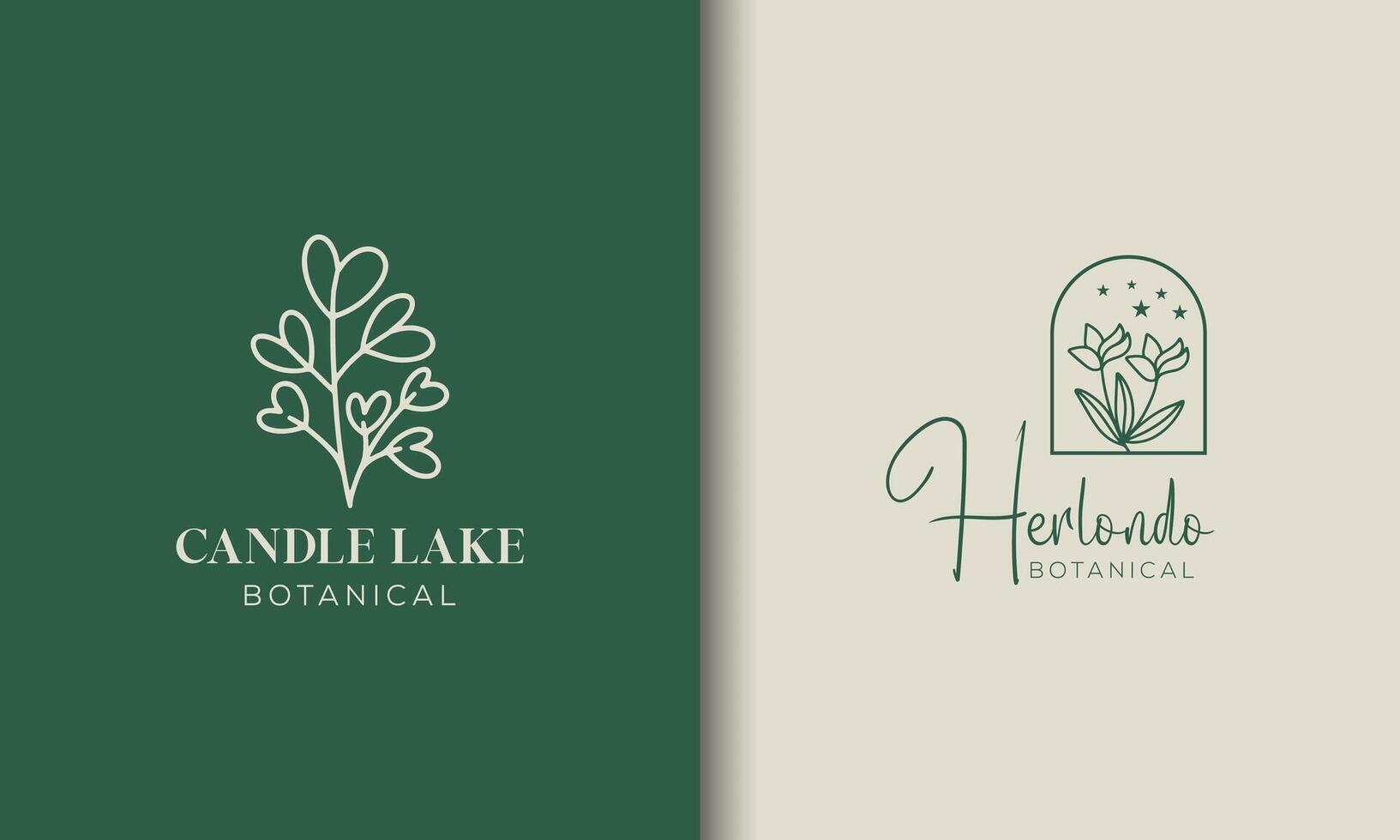Botanical Floral and home unique element Hand Drawn Logo with Flower vector
