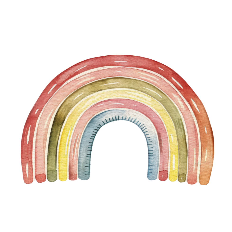 Watercolor cute colorful rainbow clip art element illustration png