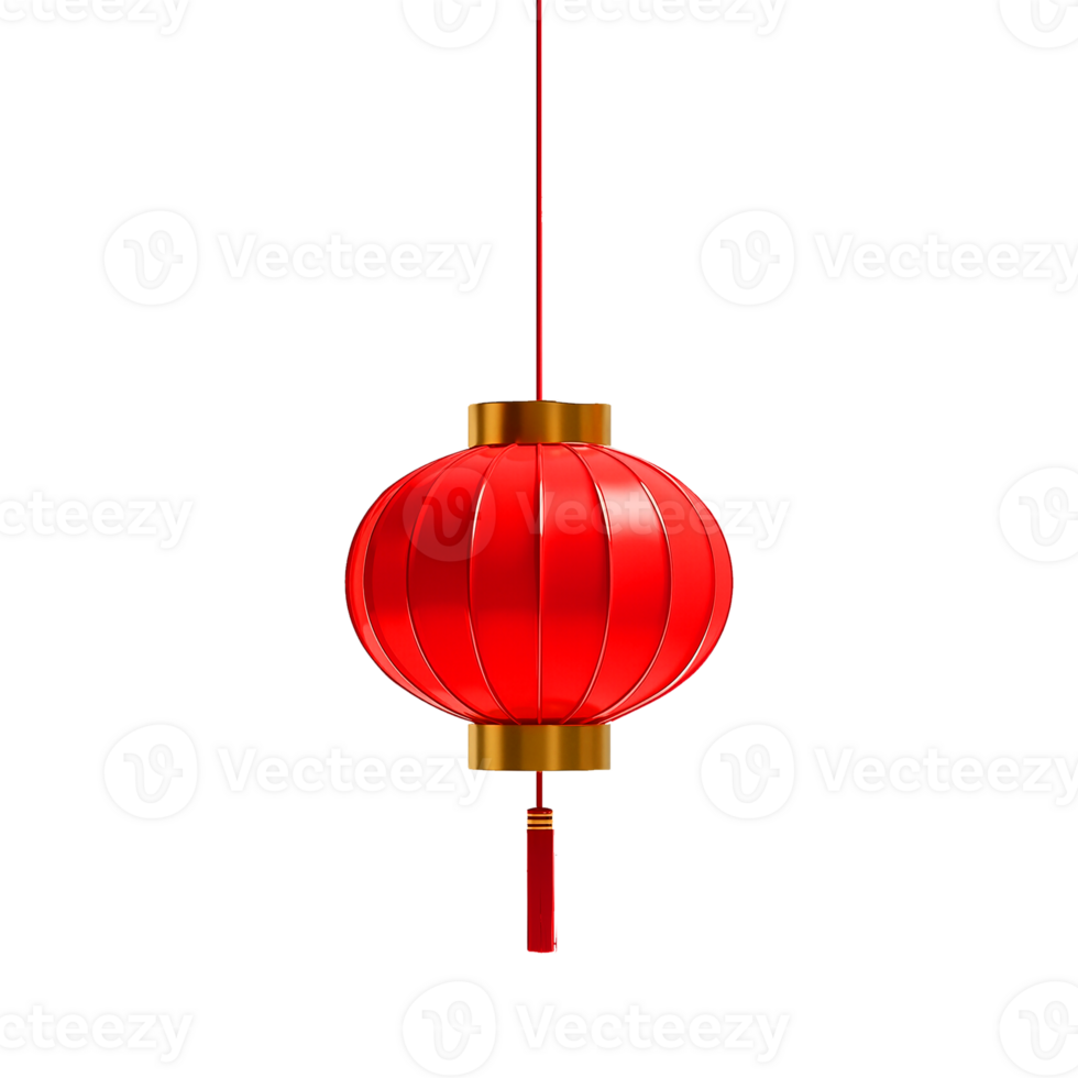 A Red Lantern 3d Chinese New Year Ornament Isolated Background png