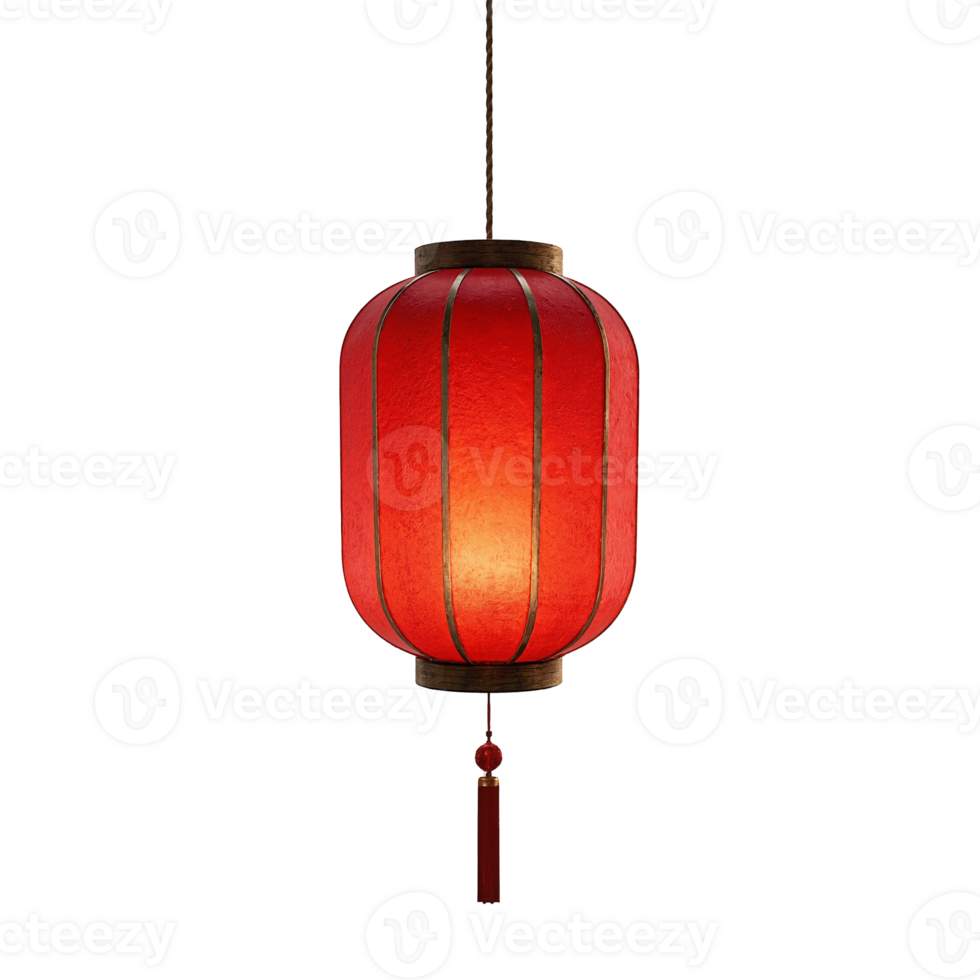 Red Lantern 3d Chinese New Year Ornament Isolated Background png