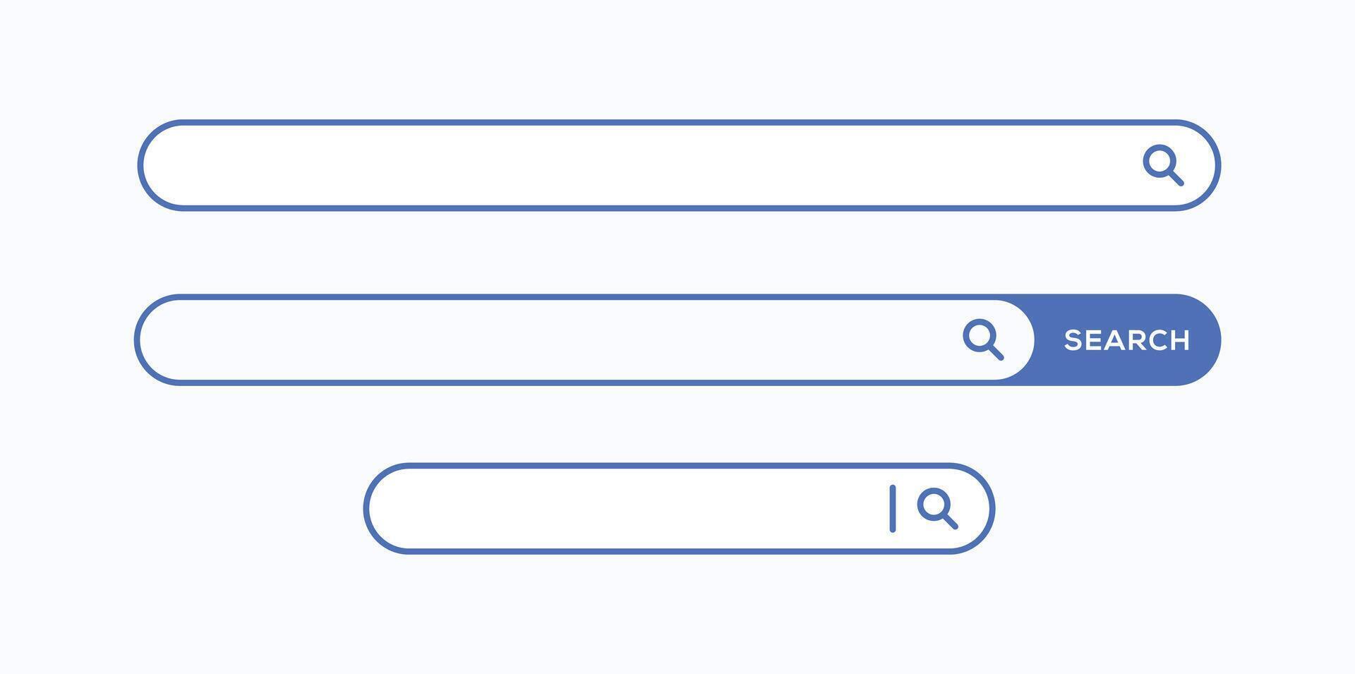 search bar blue web buttons set collection browser vector