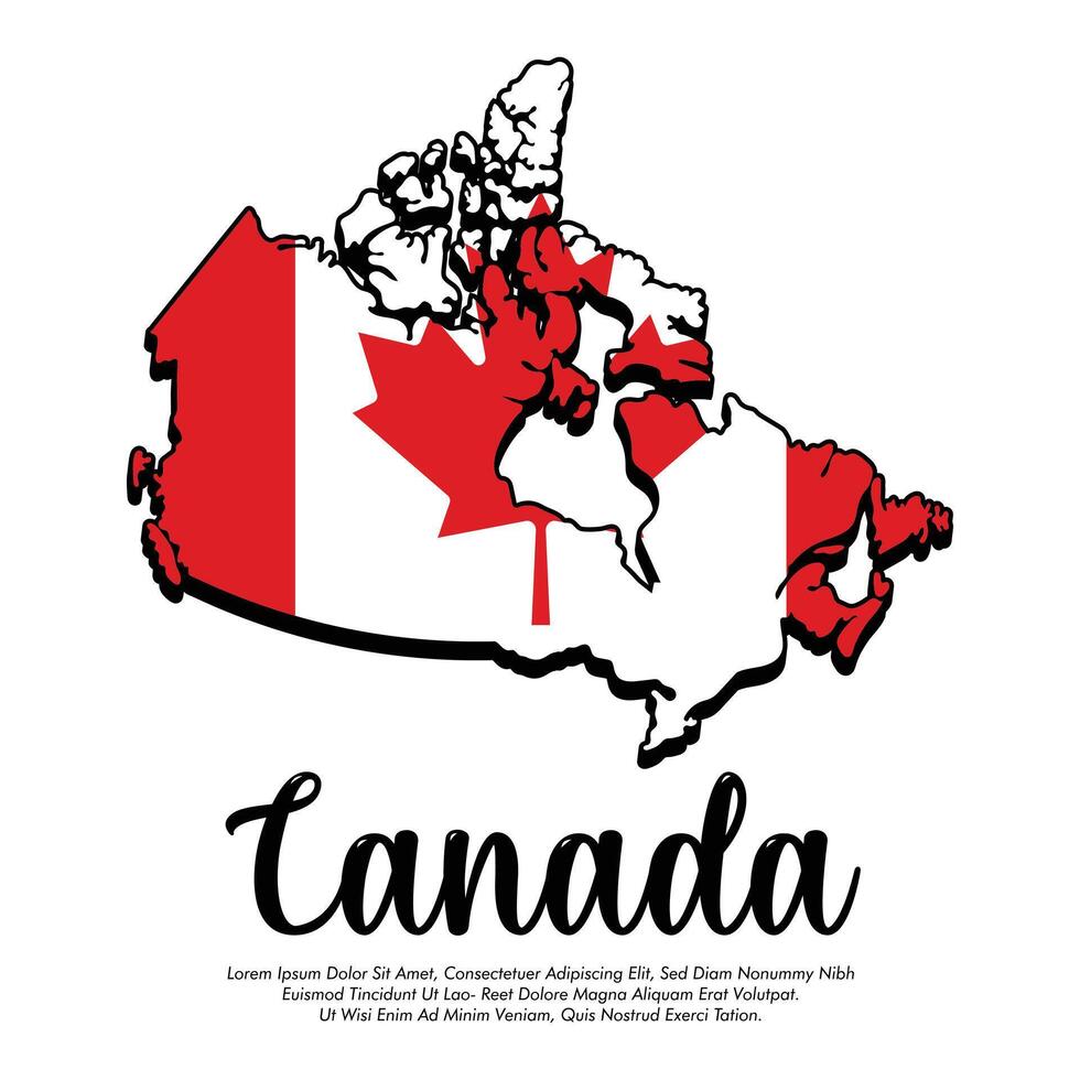 Canada flag or map banner Canada flag with white background illustration design Canada independence day banner design vector