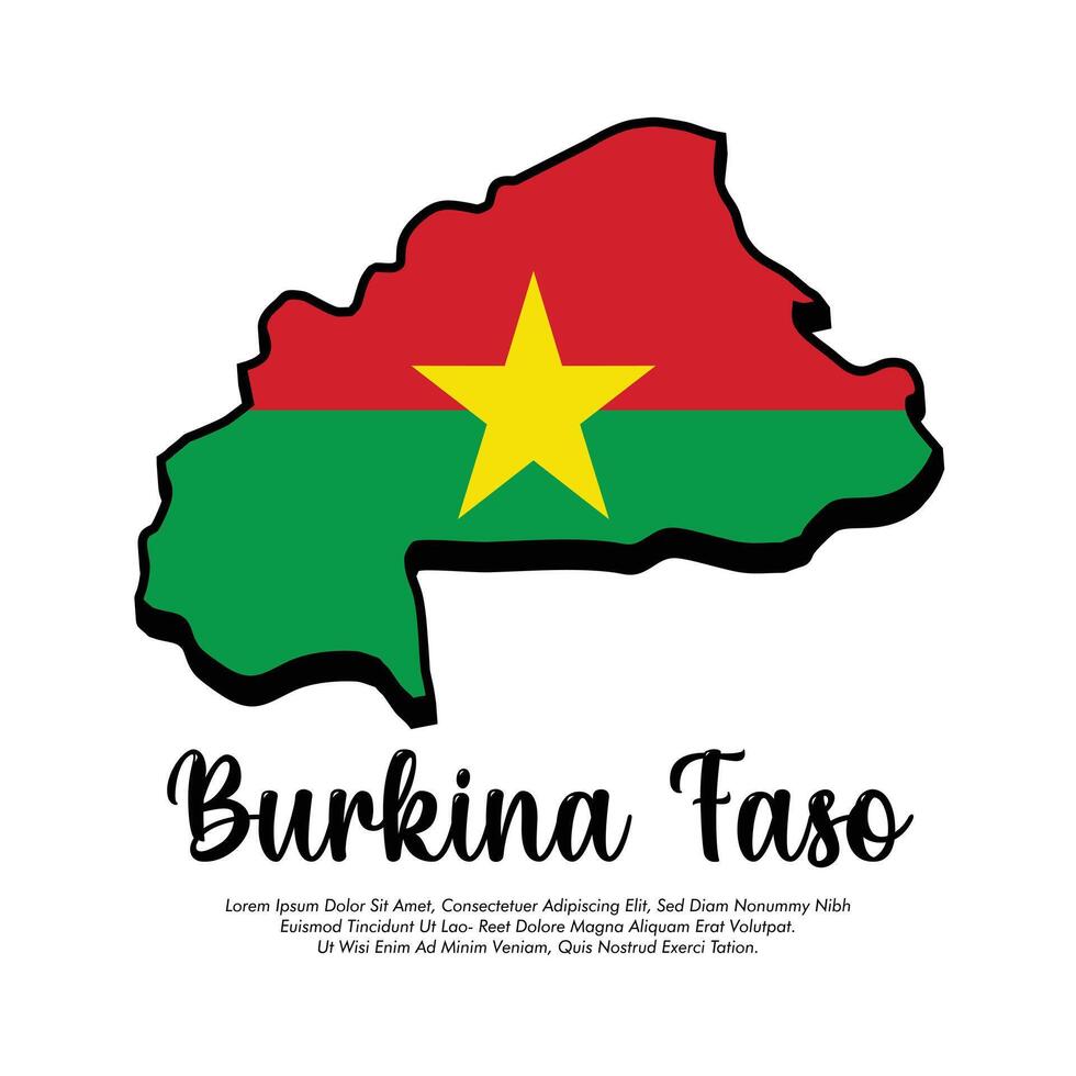 Burkina Faso flag or map banner Burkina Faso flag with white background illustration design Burkina Faso independence day banner design vector