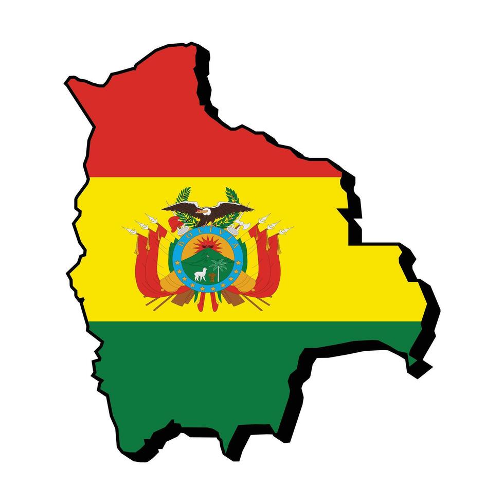 Bolivia flag or map banner Bolivia flag with white background illustration design Bolivia independence day banner design vector