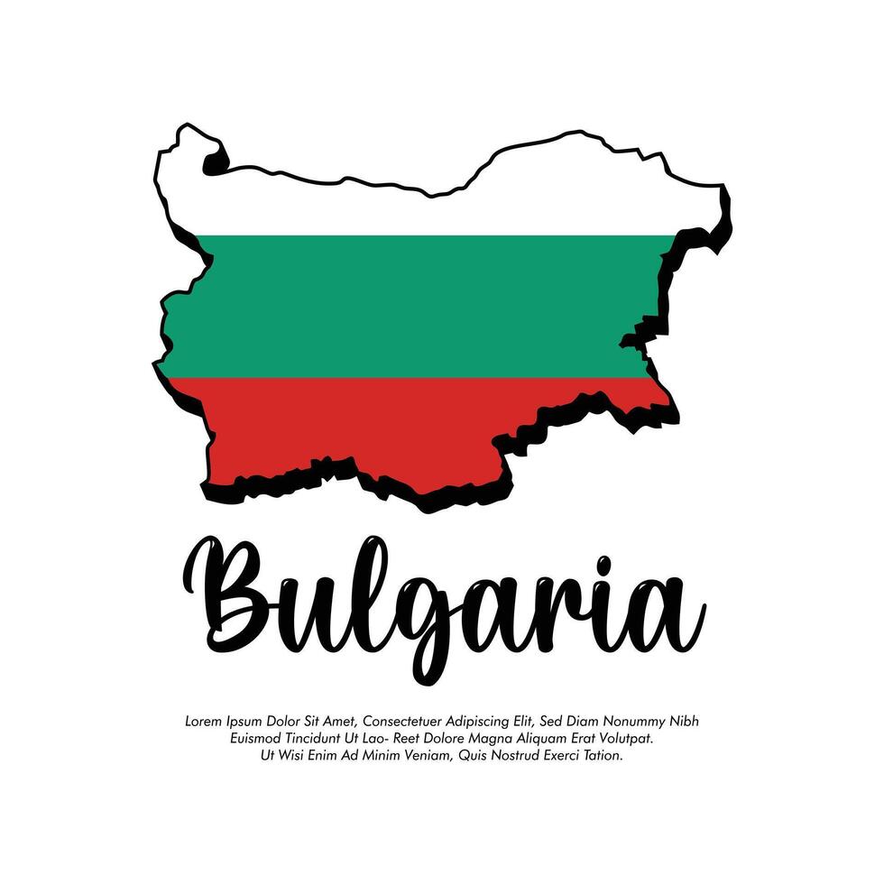 Bulgaria flag or map banner Bulgaria flag with white background illustration design Bulgaria independence day banner design vector